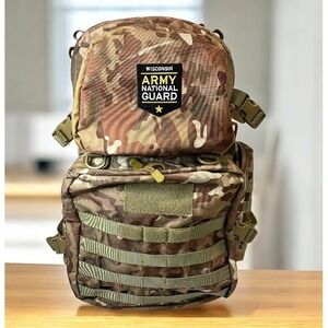 US Army National Guard WI Camo Backpack Tactical MOLLE Field Bag Expandable Gear